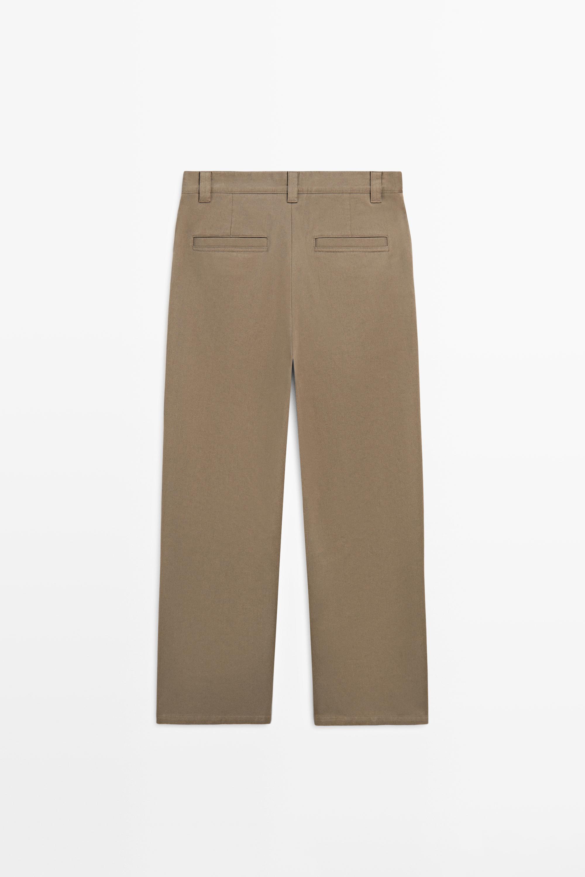 Relaxed fit cotton trousers